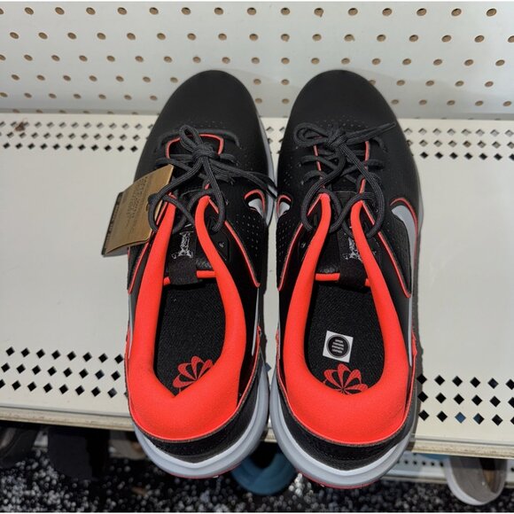 Nike Victory Pro 3 Mens Leather Golf Shoes Spikes Size 10.5 Black Red White - Picture 2 of 8